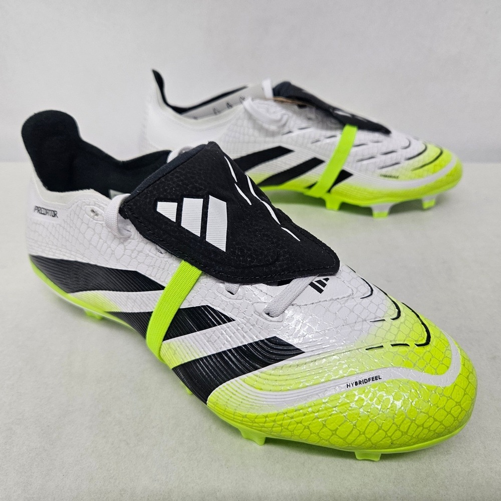 Adidas Predator League FT FG/MG Soccer Cleats JI1111 White Yellow Men Size 12 - Picture 2 of 10